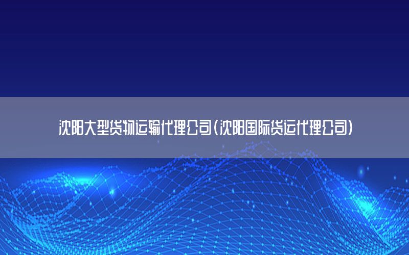 沈阳大型货物运输代理公司（沈阳国际货运代理公司）