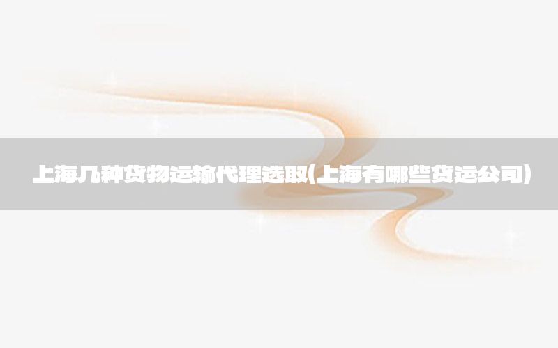 上海几种货物运输代理选取（上海有哪些货运公司）