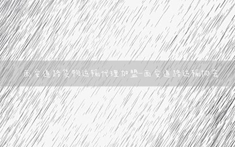 西安道路货物运输代理加盟-西安道路运输协会