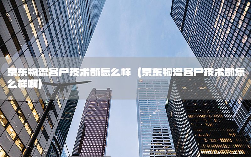 京东物流客户技术部怎么样（京东物流客户技术部怎么样啊）
