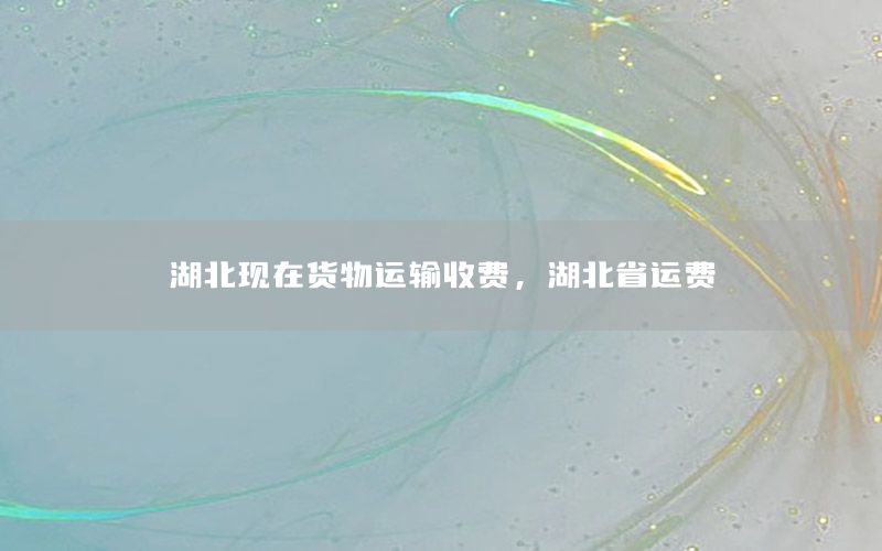 湖北现在货物运输收费，湖北省运费