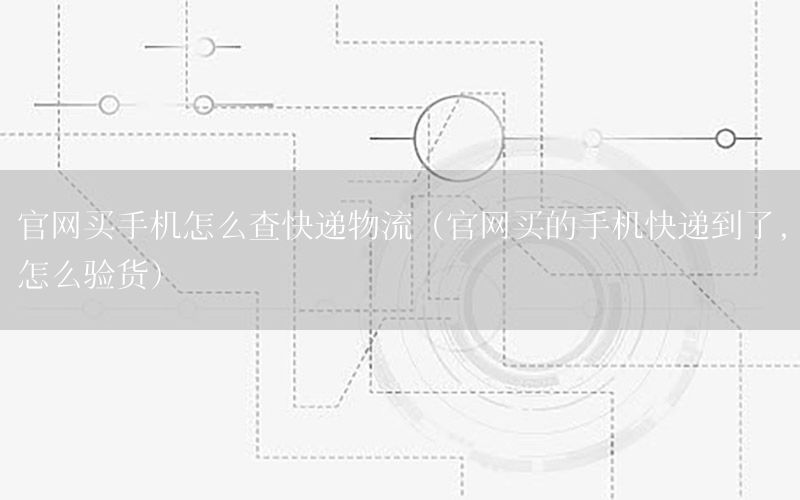 官网买手机怎么查快递物流（官网买的手机快递到了,怎么验货）