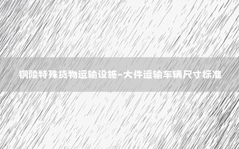 铜陵特殊货物运输设施-大件运输车辆尺寸标准