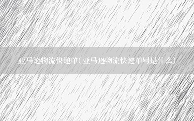 亚马逊物流快递单（亚马逊物流快递单号是什么）